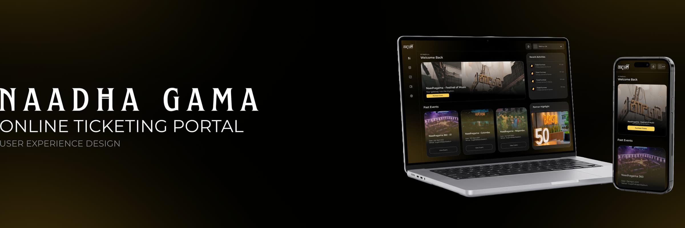 Naadhagama Online Ticketing Platform, interface preview