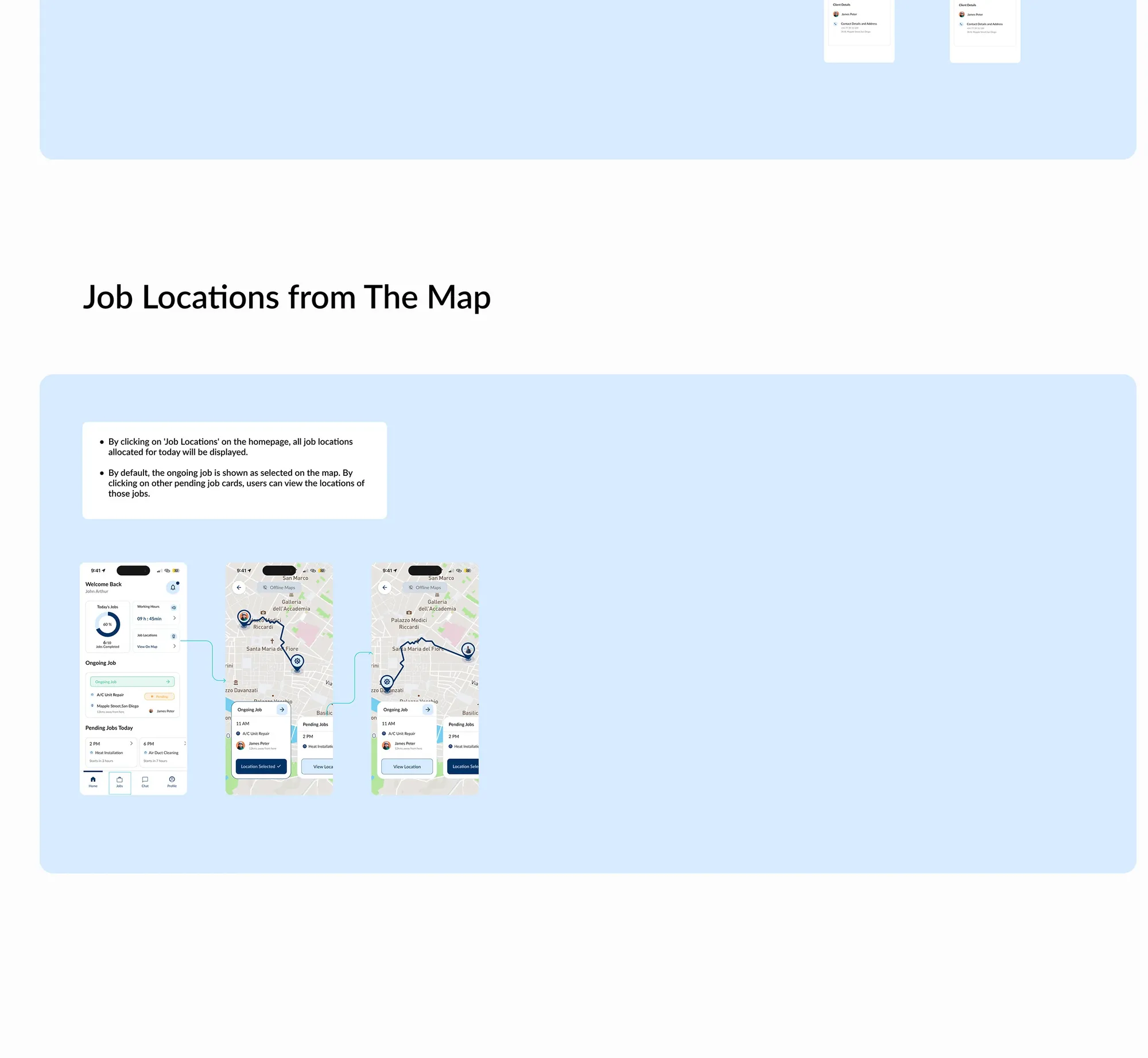 Job Master wireframes and annotated user flows (part 4 of 4)