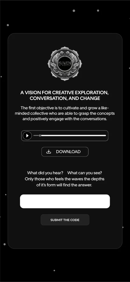The riddle on a phone, with an audio player and download