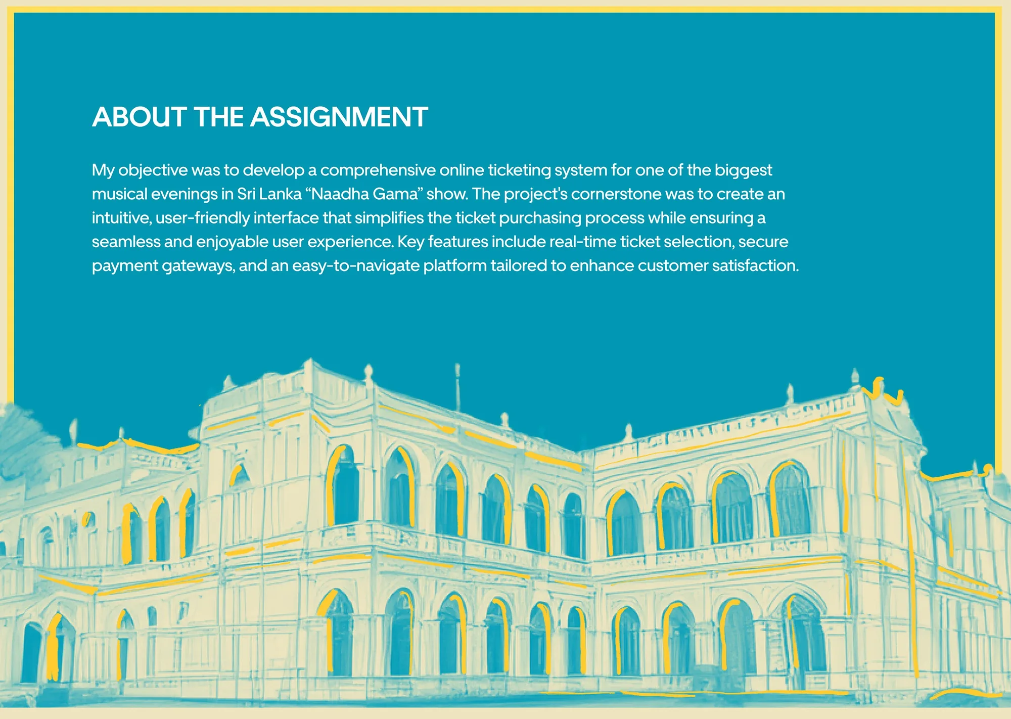 About the assignment: an intuitive online ticketing system with real-time ticket selection and secure payment
