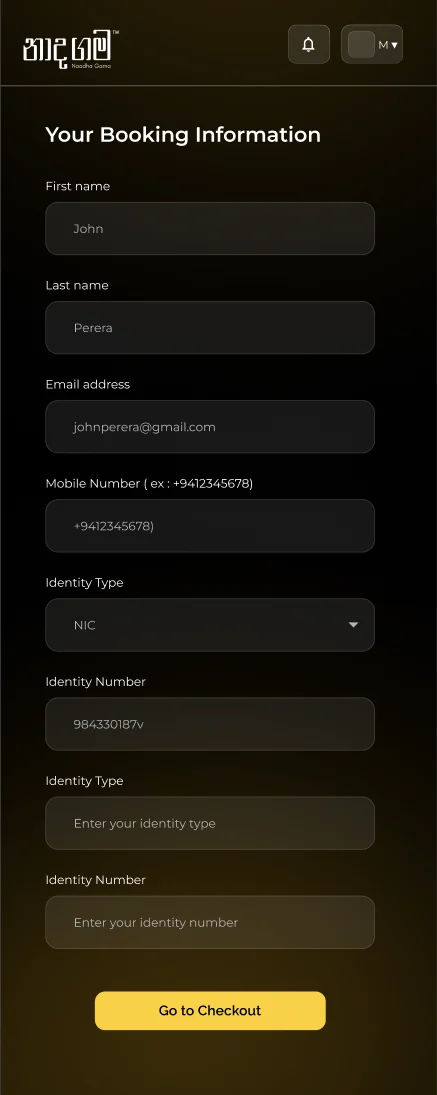 Booking information on a phone
