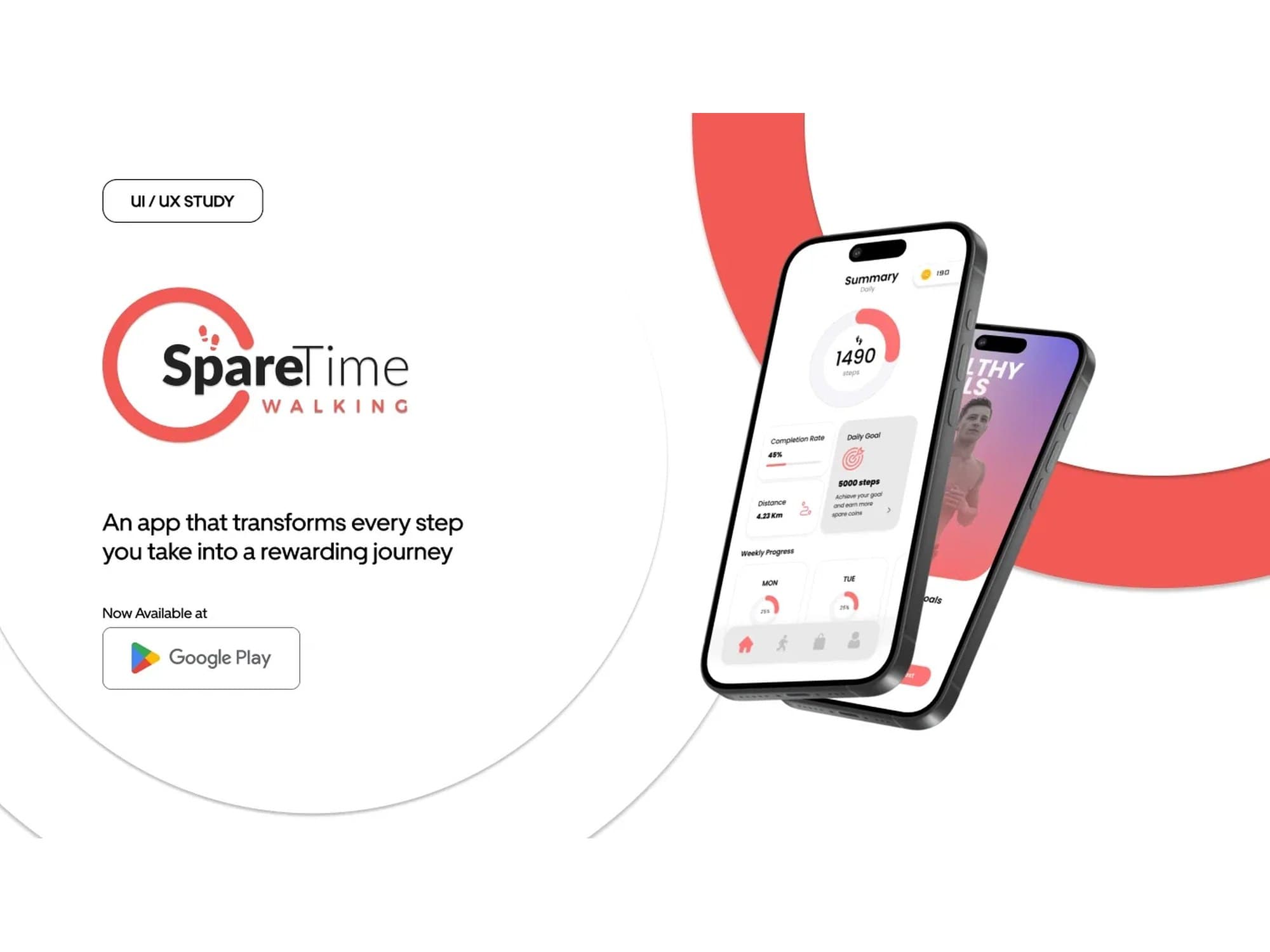 Sparetime Walking, interface preview